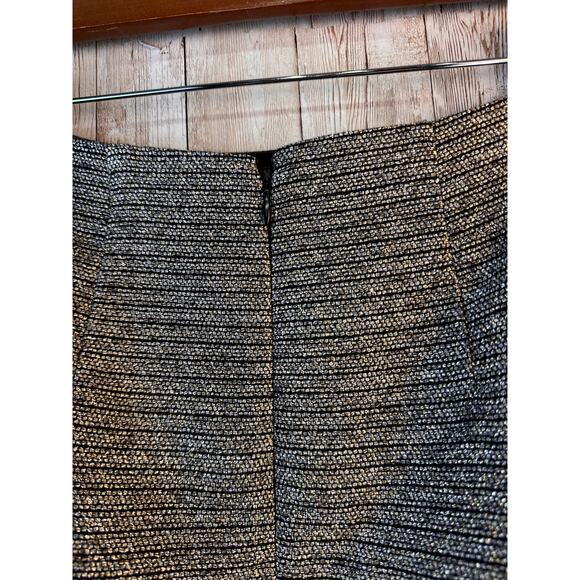 Calvin‎ Klein Skirt Suit 8 Gray Metallic Black Colorblock Ribbed Stretch Lined - Picture 14 of 16